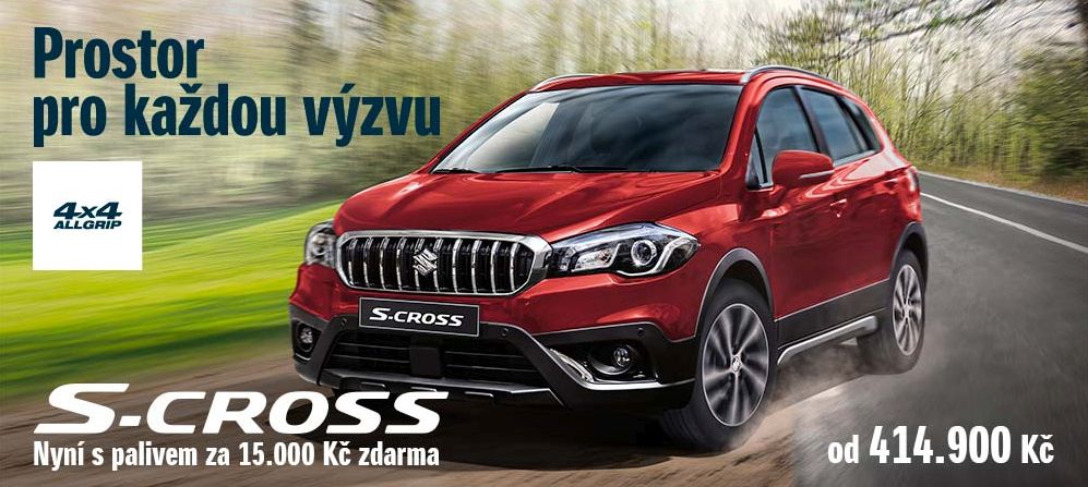Suzuki S-Cross s palivem v hodnotě 15.000 Kč zdarma Suzuki S-Cross s palivem v hodnotě 15.000 Kč zdarma
